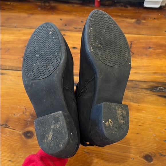 Black Ankle Boots with Decorative Strap and Wedge Heel size 8.5 - Picture 4 of 8